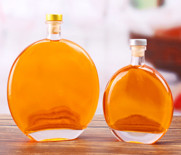 Flat Round Gin Glass Bottle - Image 2