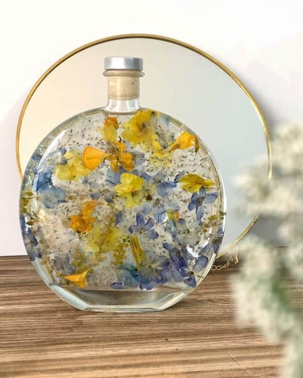 Flat Round Gin Glass Bottle - Image 4