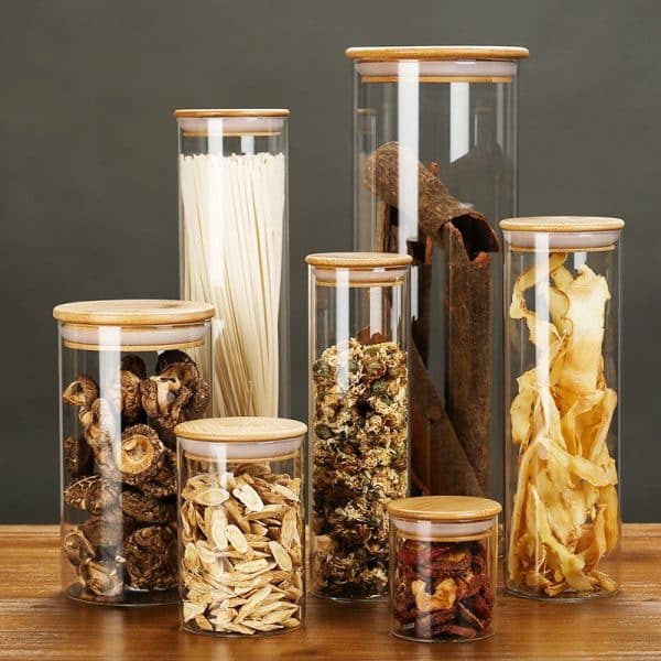 glass container with wooden lid-2