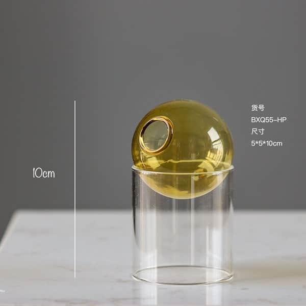 Mini aromatherapy bottle spherical hydroponic desktop glass flower