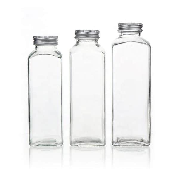 High Square Glass Milk Bottle