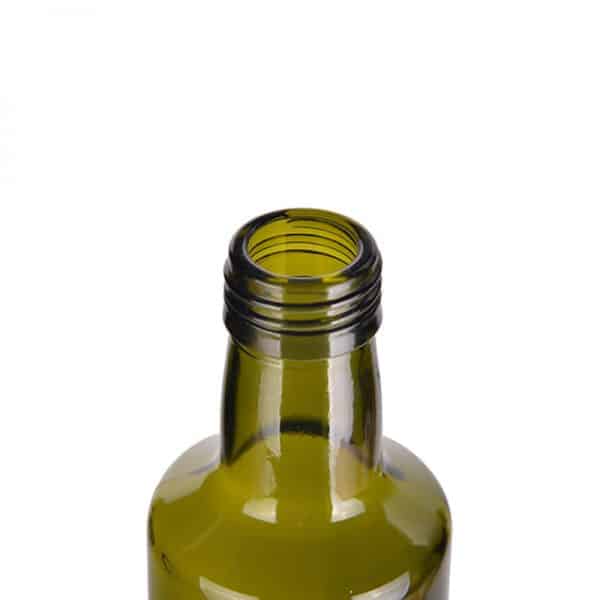 mouth of olive oil glass bottle